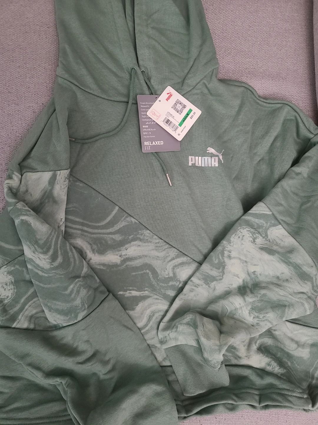 Puma Relaxed Fit Hoodie - Green, large size - photo 3
