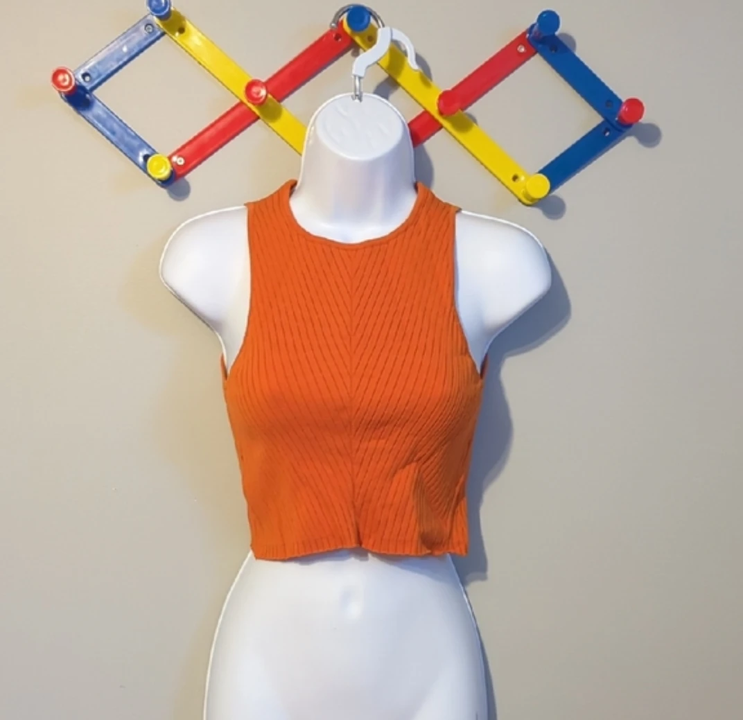 Garage Orange Ribbed Tank Top Size M