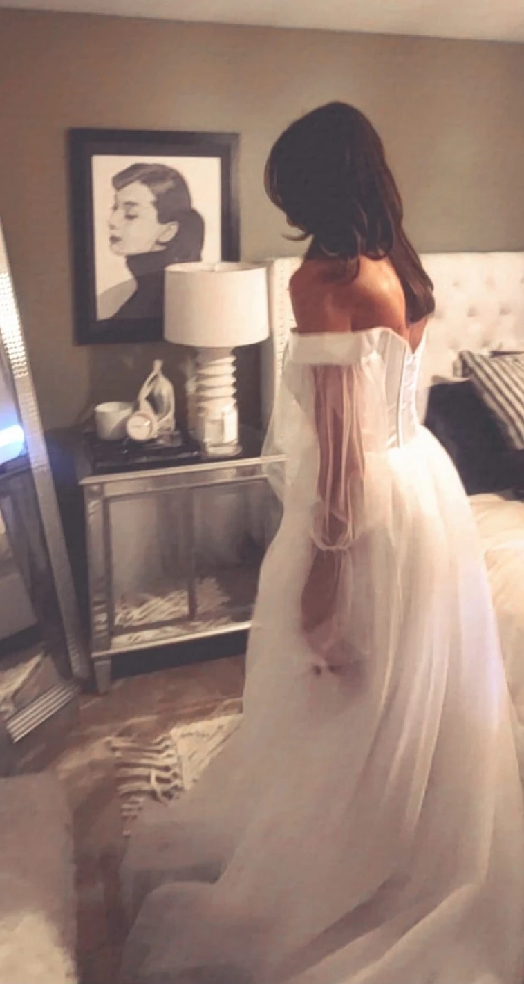 Romanti Boho Off-Shoulder White Wedding Dress Sz 8 - photo 2