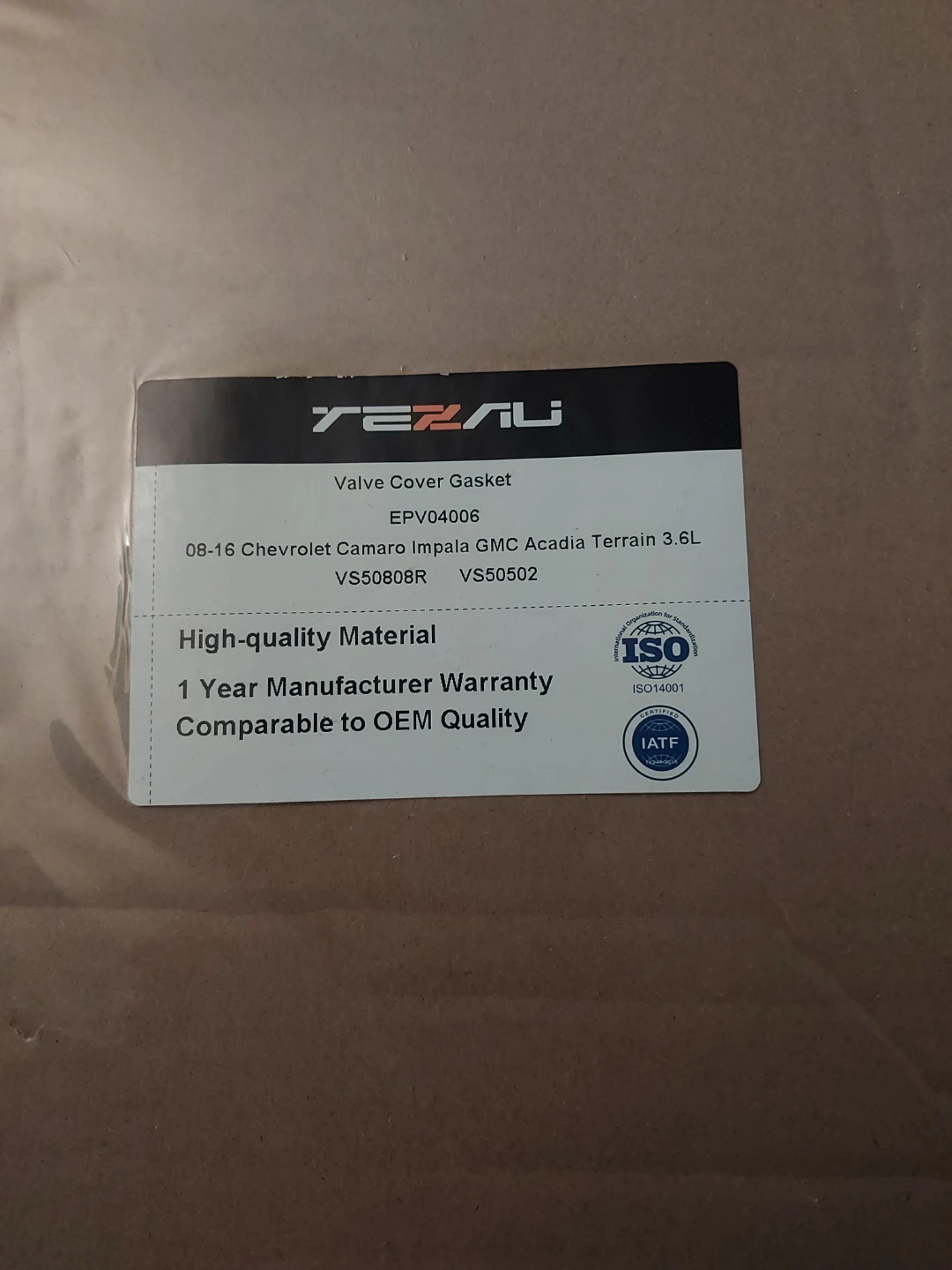 TEZALI Valve Cover Gasket EPV04006 - photo 2