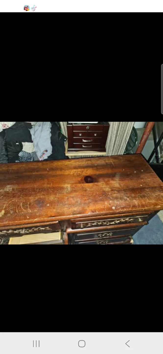 Vintage solid Wood 2pc Dresser with Mirror - photo 4