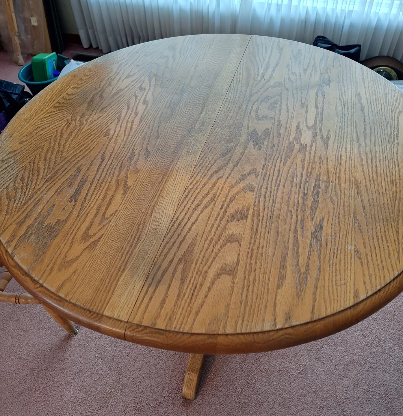 REDUCED Solid Oak Pedestal Table Set - photo 2