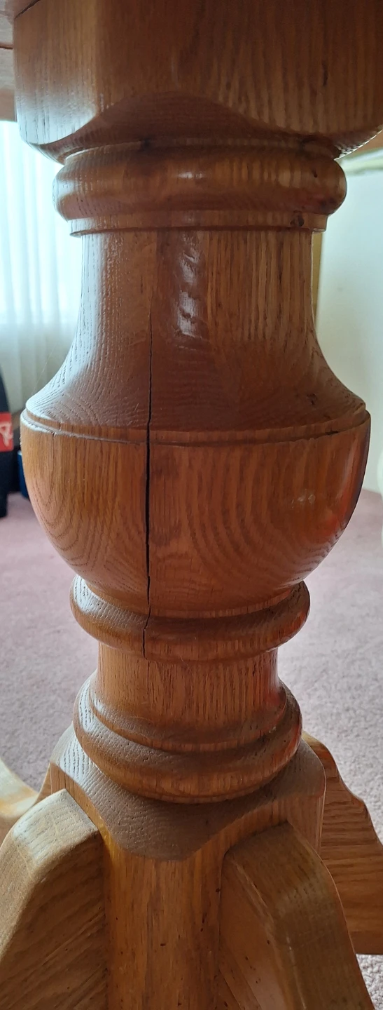 REDUCED Solid Oak Pedestal Table Set - photo 4