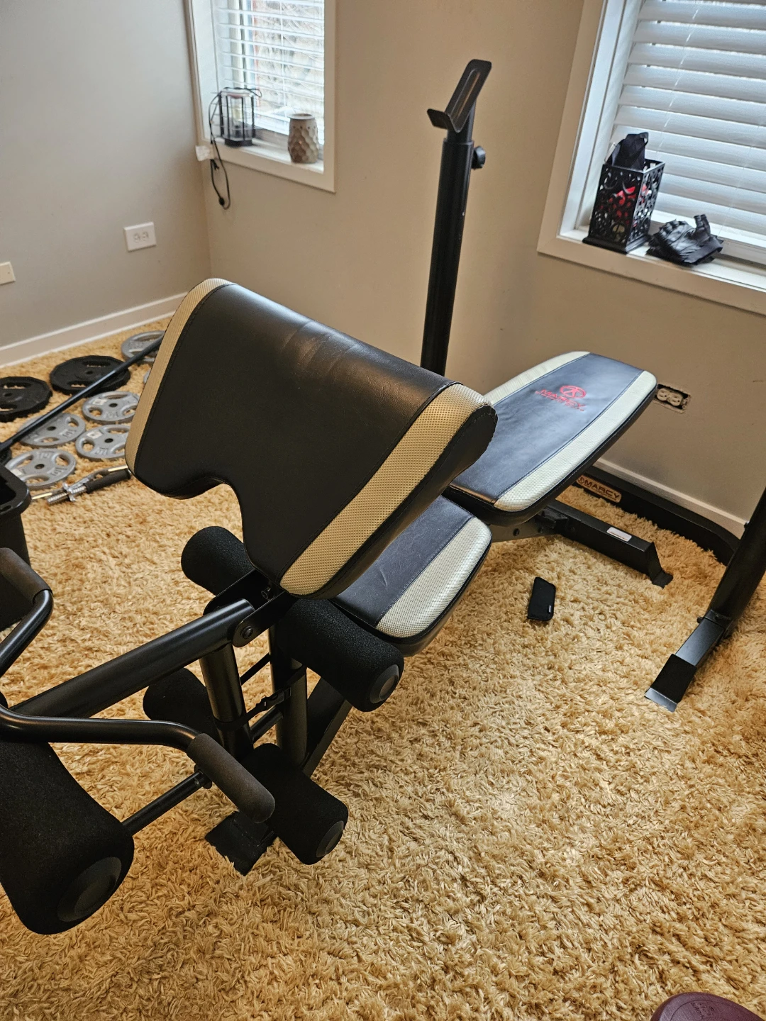 Marcy Weight Bench with Weight Plates and Bars