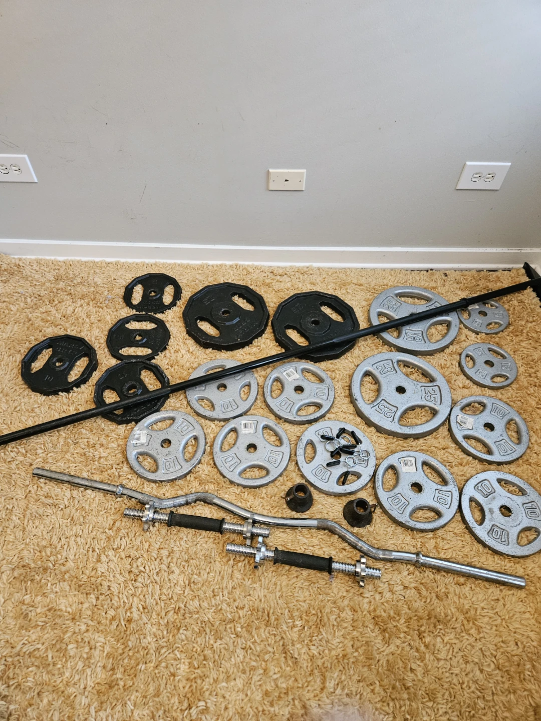 Marcy Weight Bench with Weight Plates and Bars - photo 2