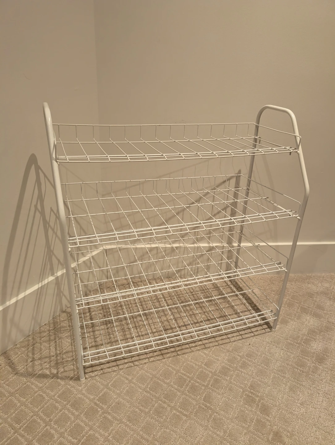 White 3-Tier Wire Shoe Rack - photo 2