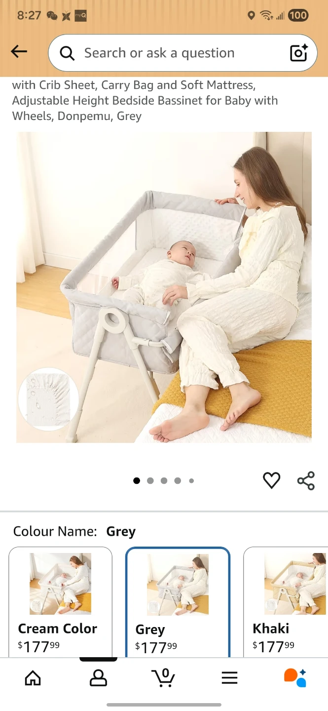 4 Height-Adjustable Bassinet - Grey - photo 2