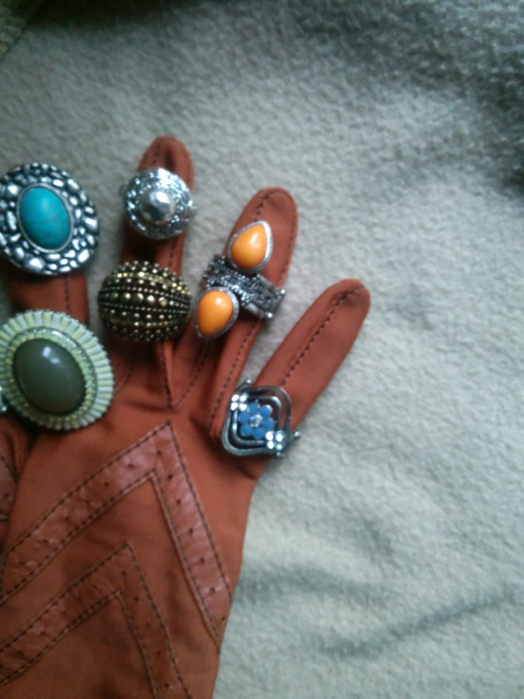 Assorted Silver Tone Rings with Stones - photo 3