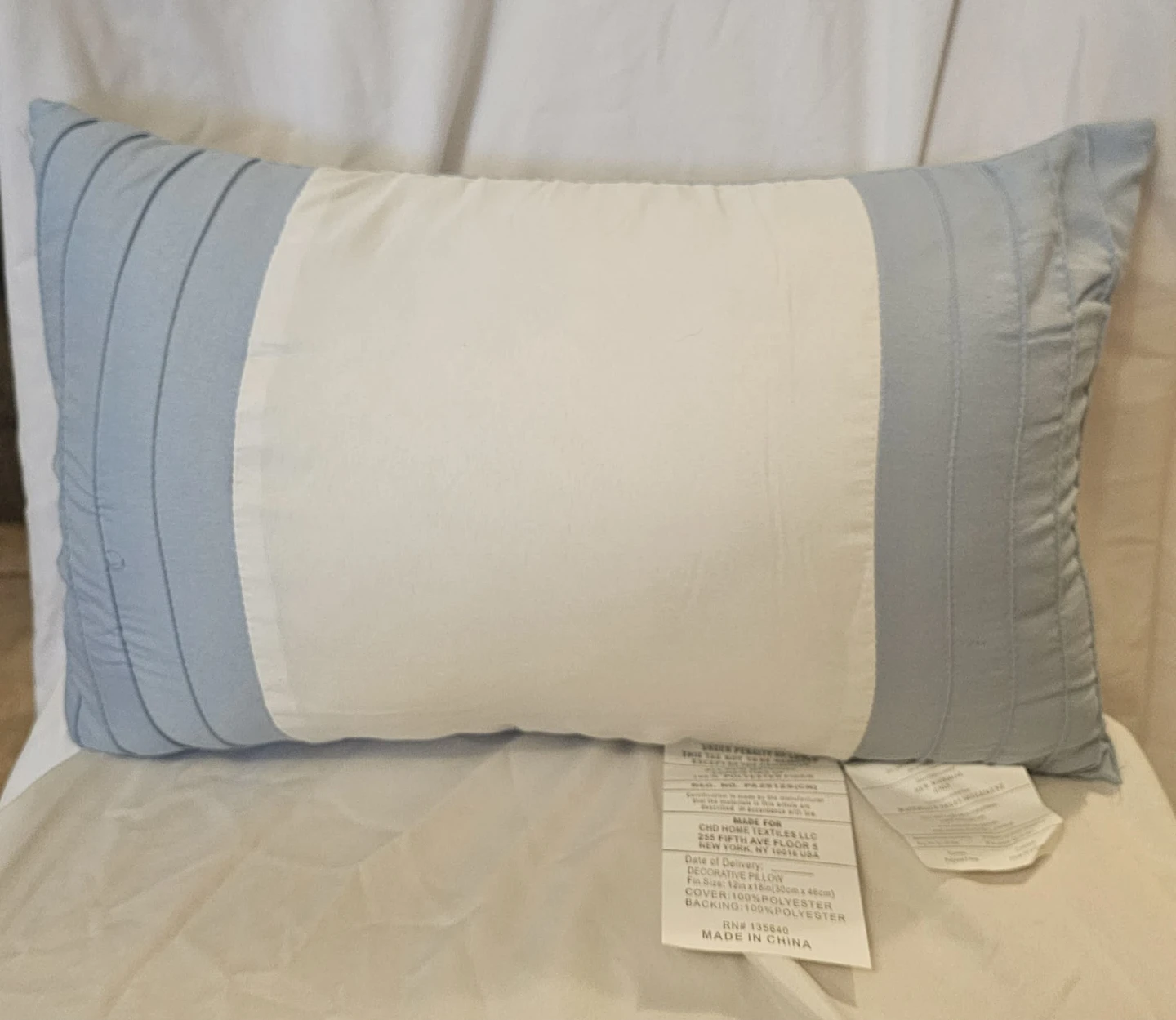 Blue and White Rectangle Decorative Pillow