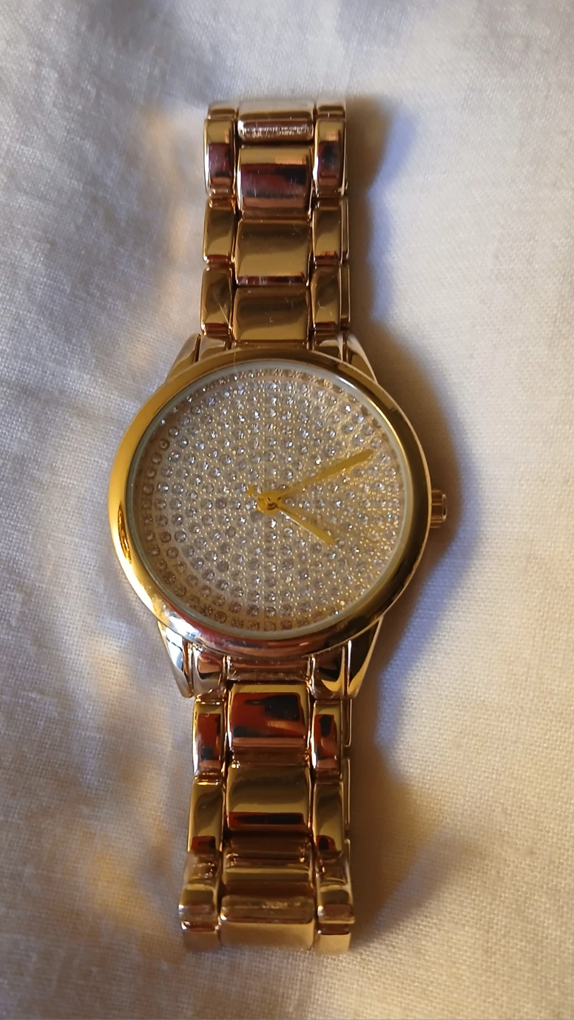 📷ALDO Gold-Tone Crystal Encrusted Watch🥕