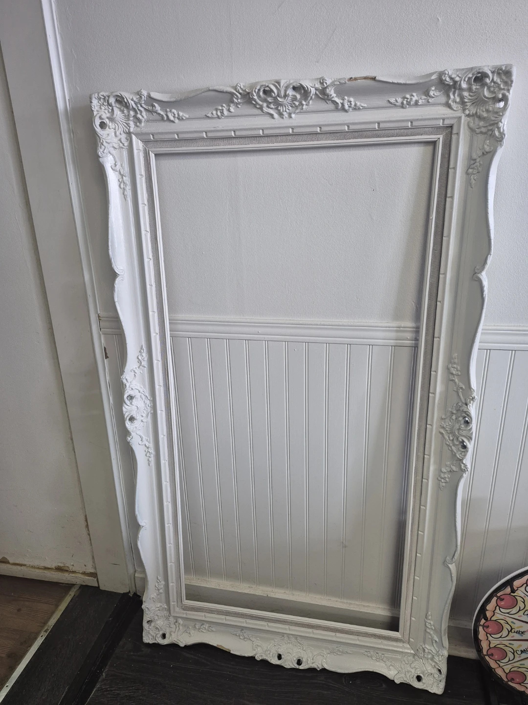 Large Ornate White Decorative Frame