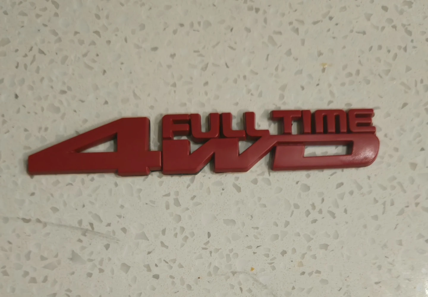 Red Full Time 4WD Emblem Badge