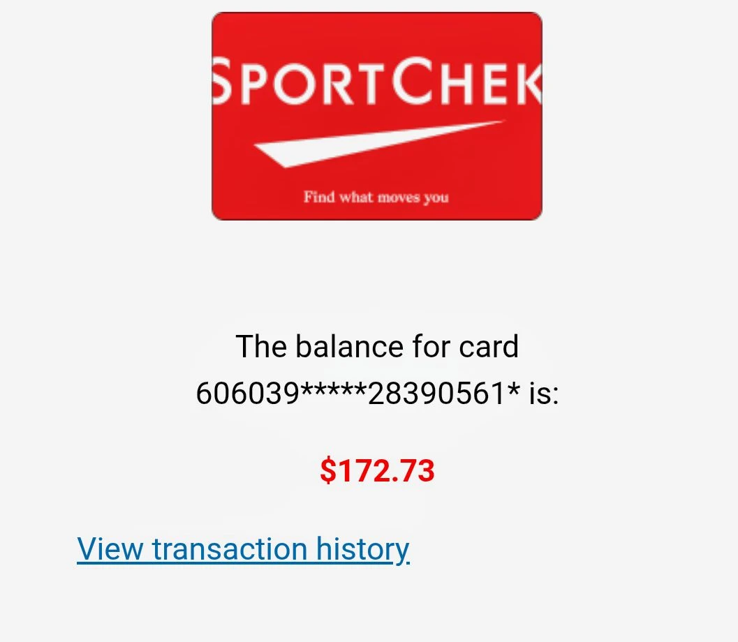 SportChek Gift Card ($172.73) - photo 2