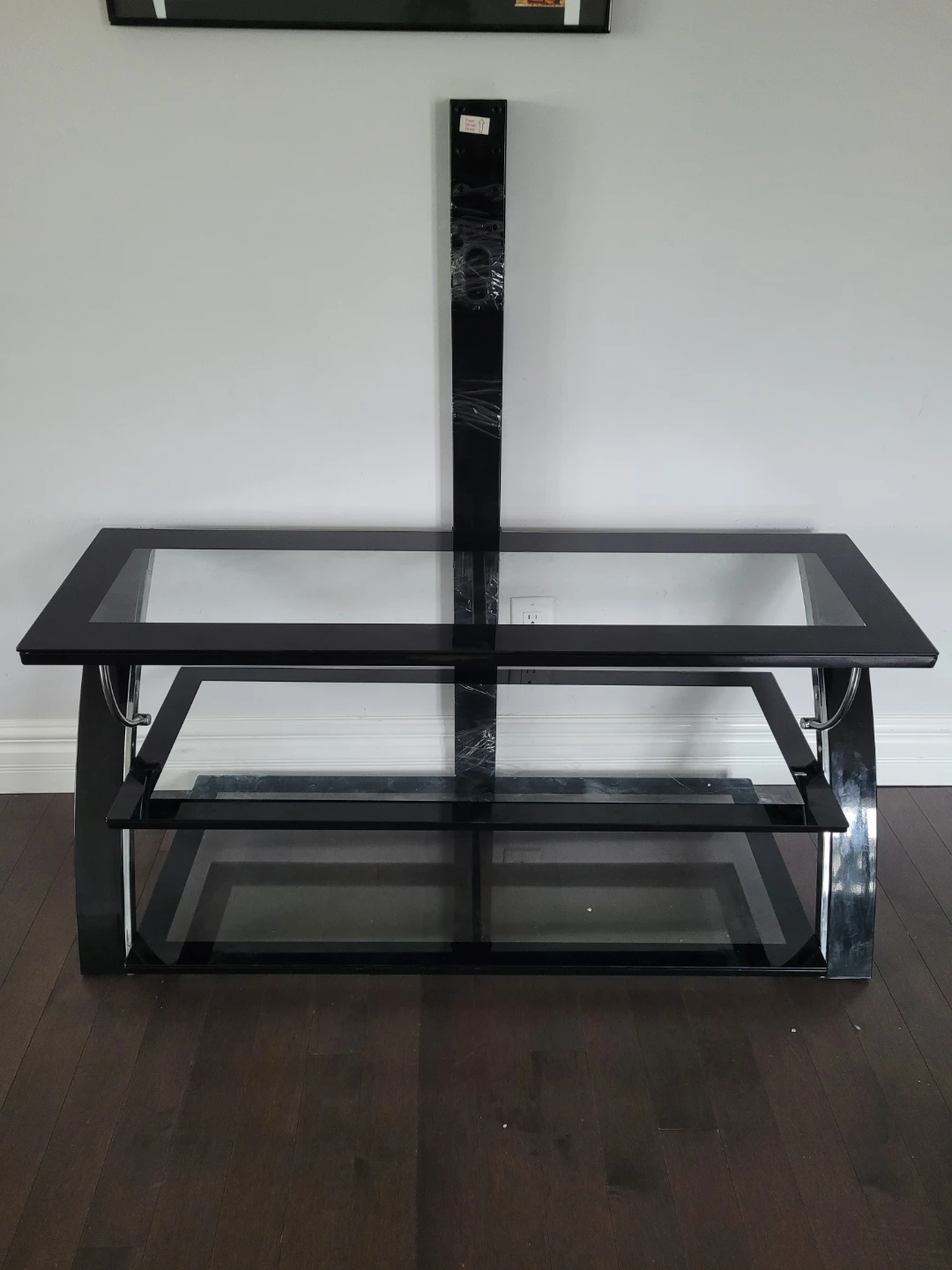Black Glass TV Stand with Mount - photo 2