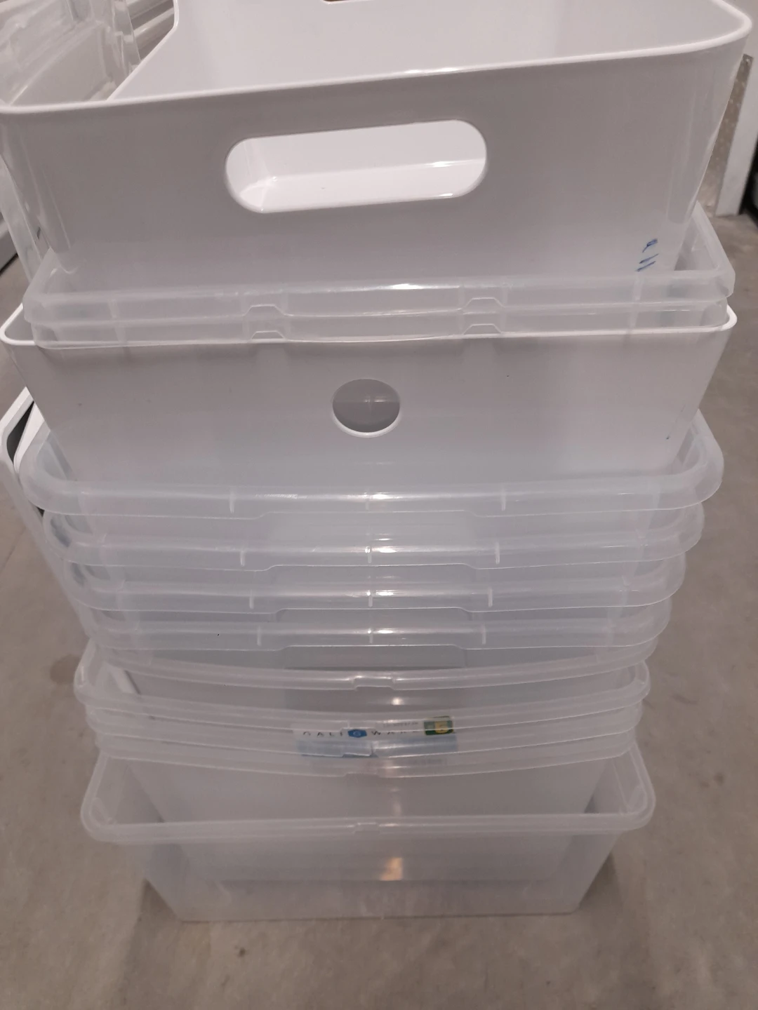 White Plastic Storage Bins with Assorted Lids - photo 2