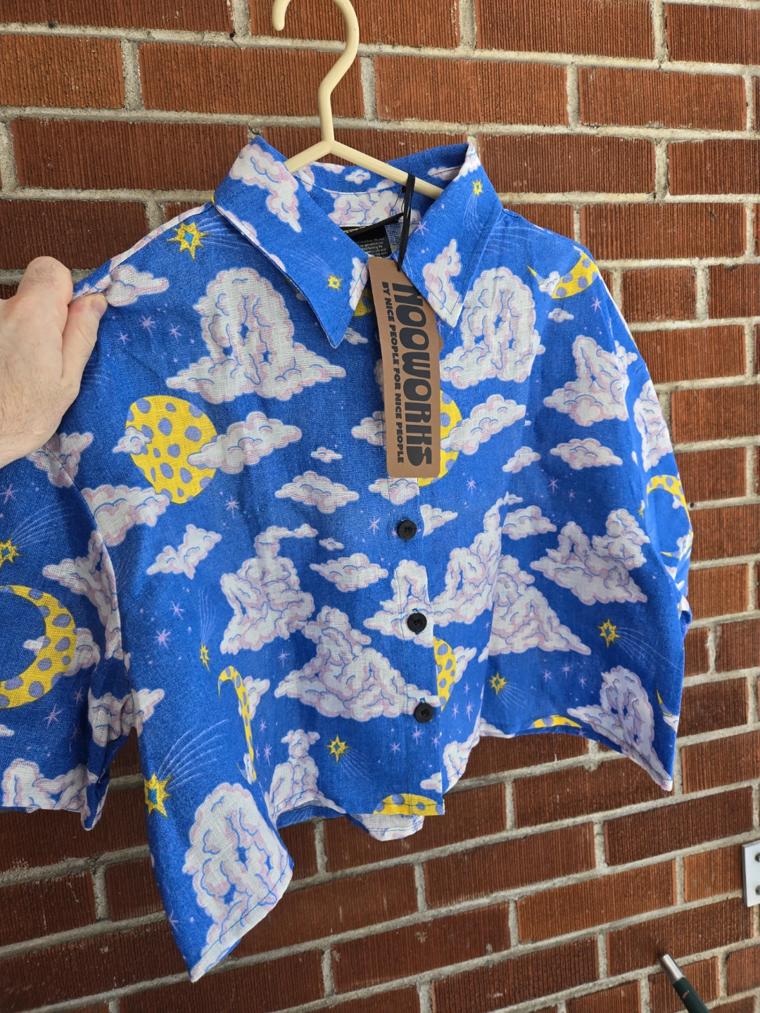 Nooworks Linen Olivia Top in Cloud People Print - photo 5