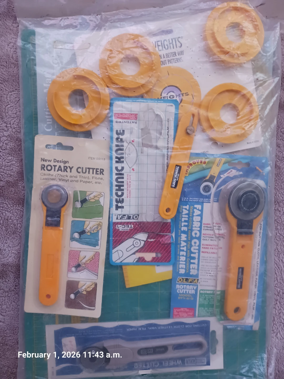 Lot of 3 Rotary Cutters: Olfa, Kaicut, and New Design