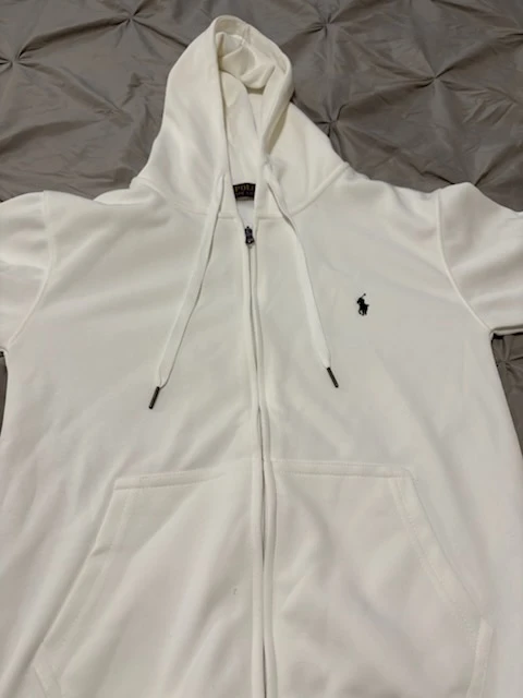 White Polo Ralph Lauren Zip-Up Hoodie - photo 4