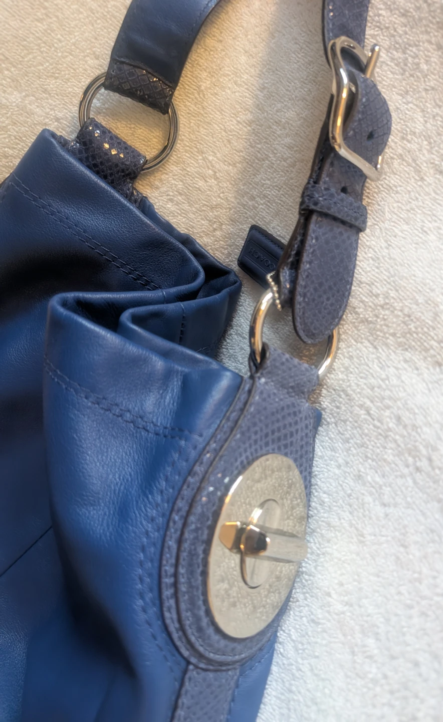 Coach Penelope Blue Leather Hobo Shoulder Bag  #16535 - photo 4
