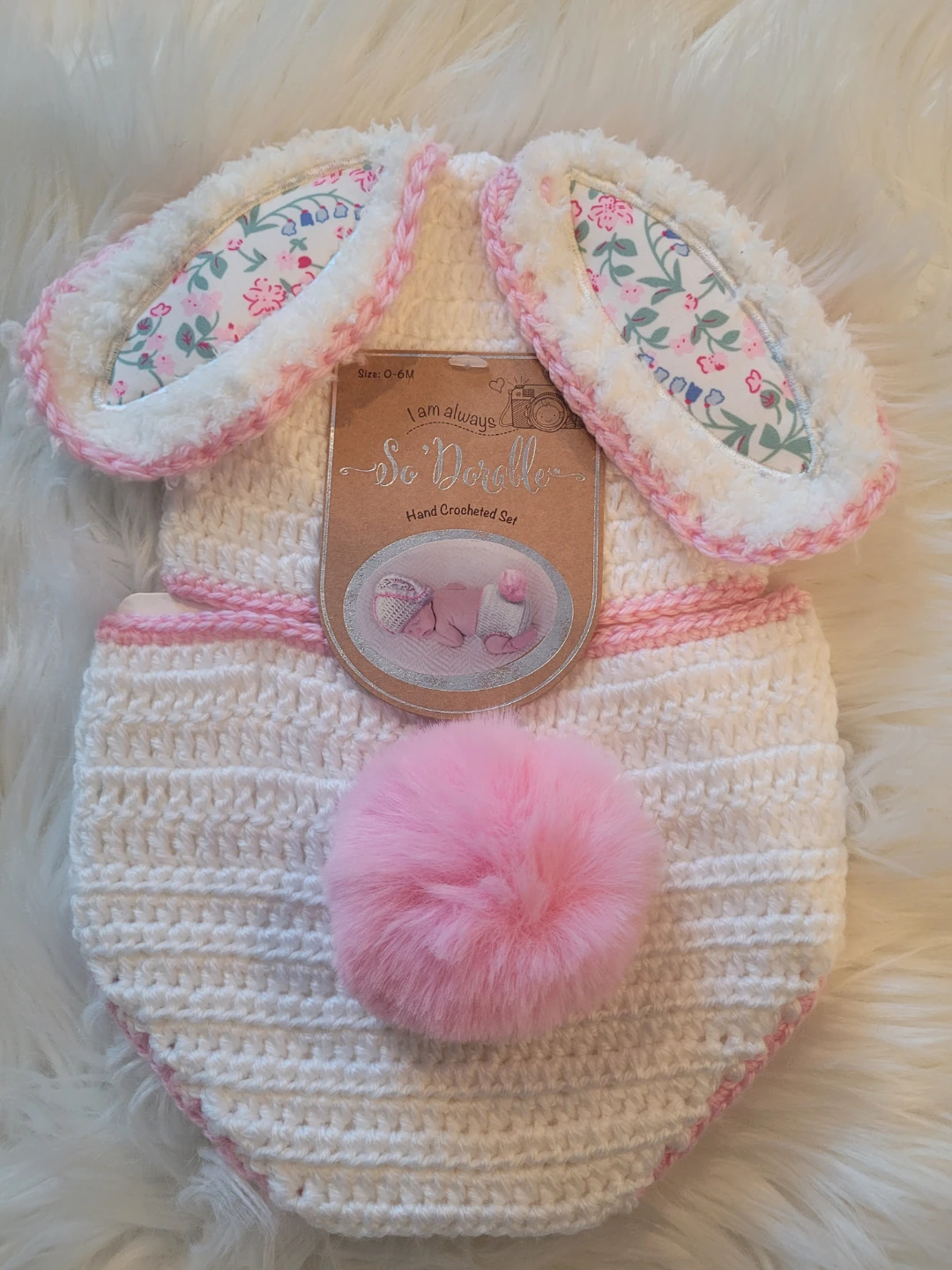 Easter Baby Hand Crocheted Bunny Set 0-6M - photo 2