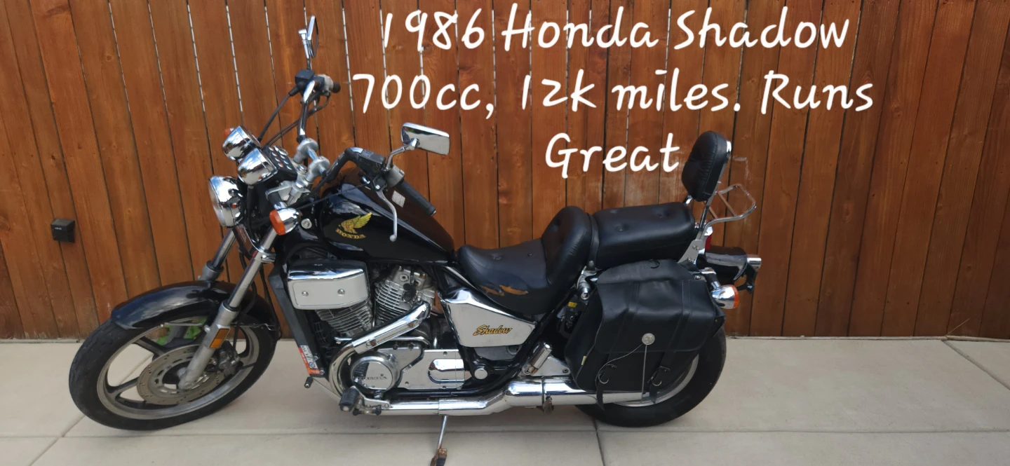 1986 Honda Shadow 700cc Motorcycle