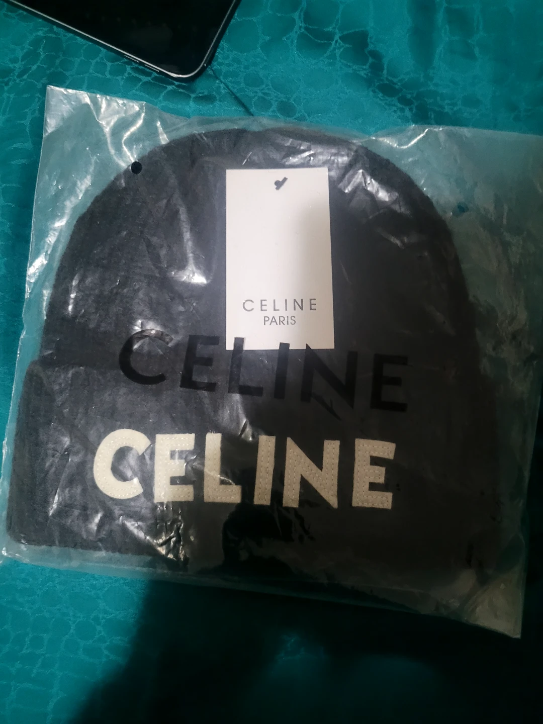 Celine Paris Black Beanie