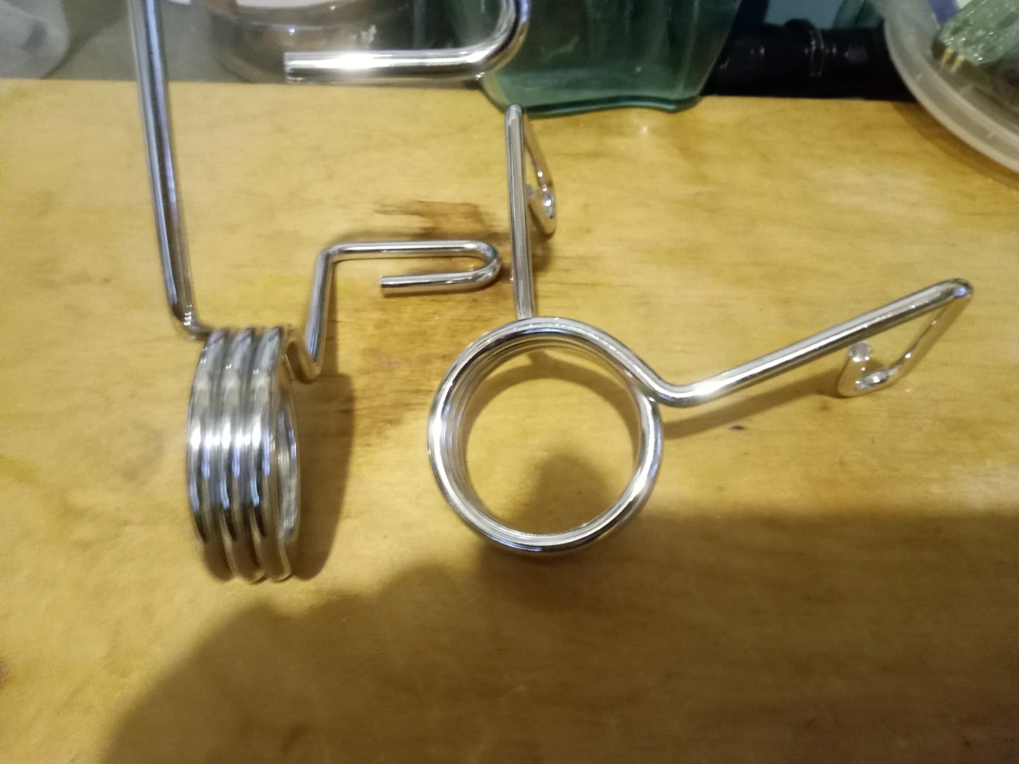 Pair of Chrome Spring Collar Clips for Barbell Weight Plates