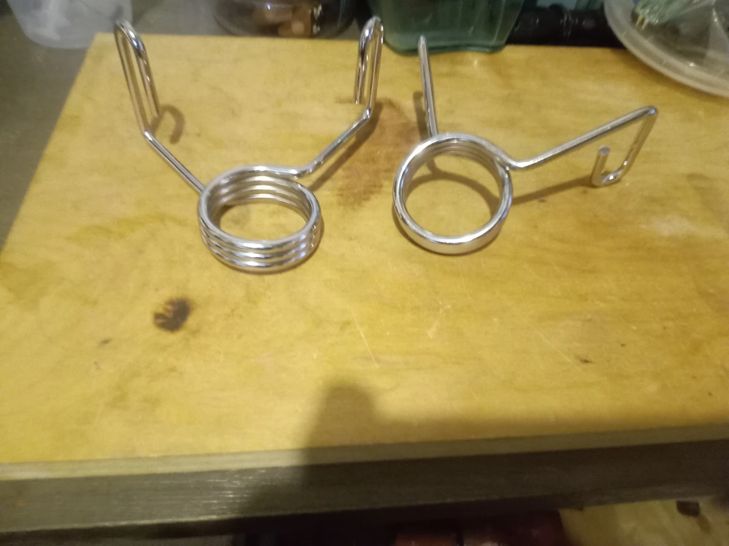 Pair of Chrome Spring Collar Clips for Barbell Weight Plates - photo 2