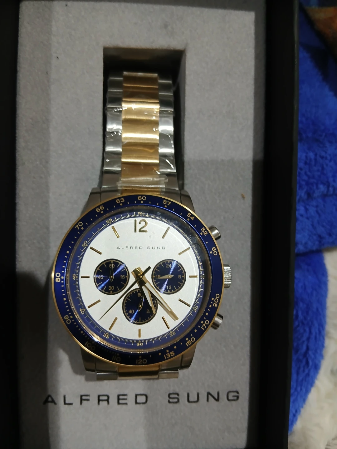 Alfred Sung Men's Chronograph Watch Gold & Silver Tone