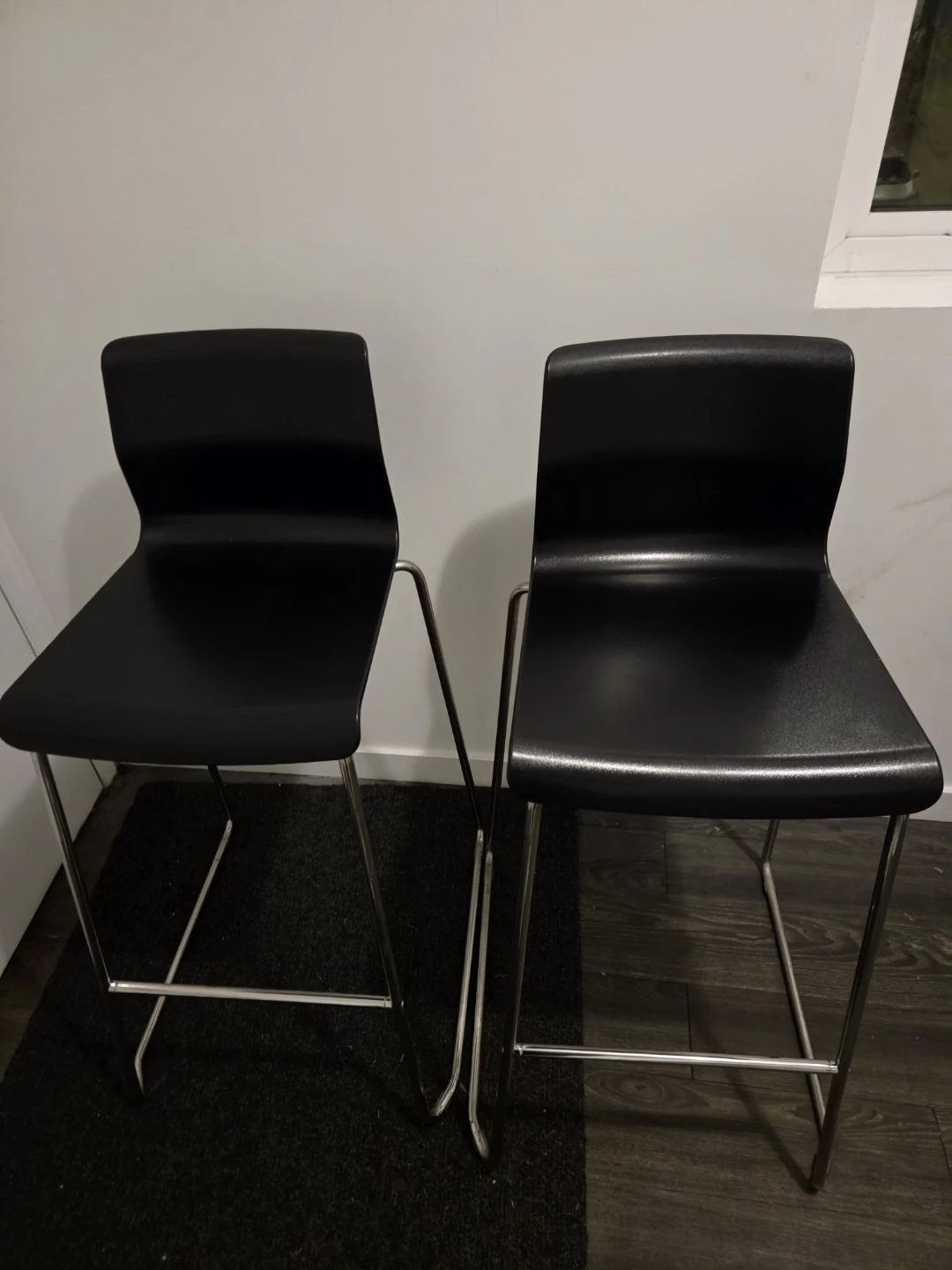 Set of 2 Black Bar Stools