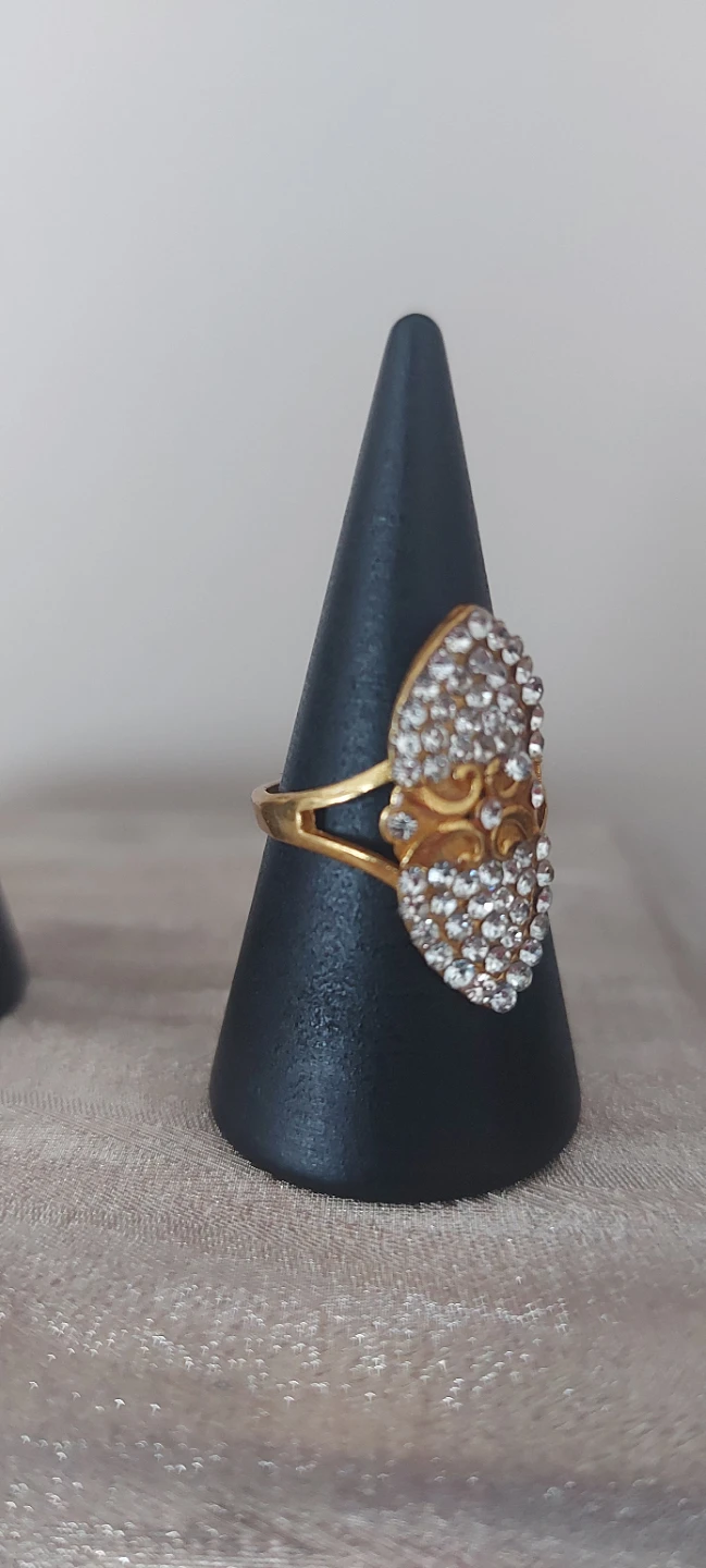 Gold-tone Ring with Rhinestones - photo 2