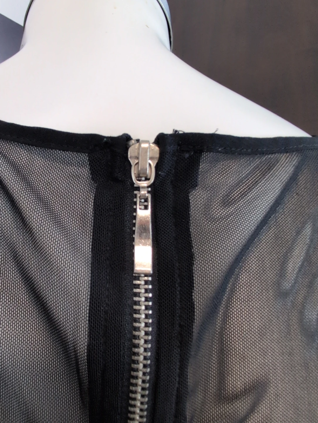 Sheer Mesh Leopard Print Tank Top with Zipper large - photo 4