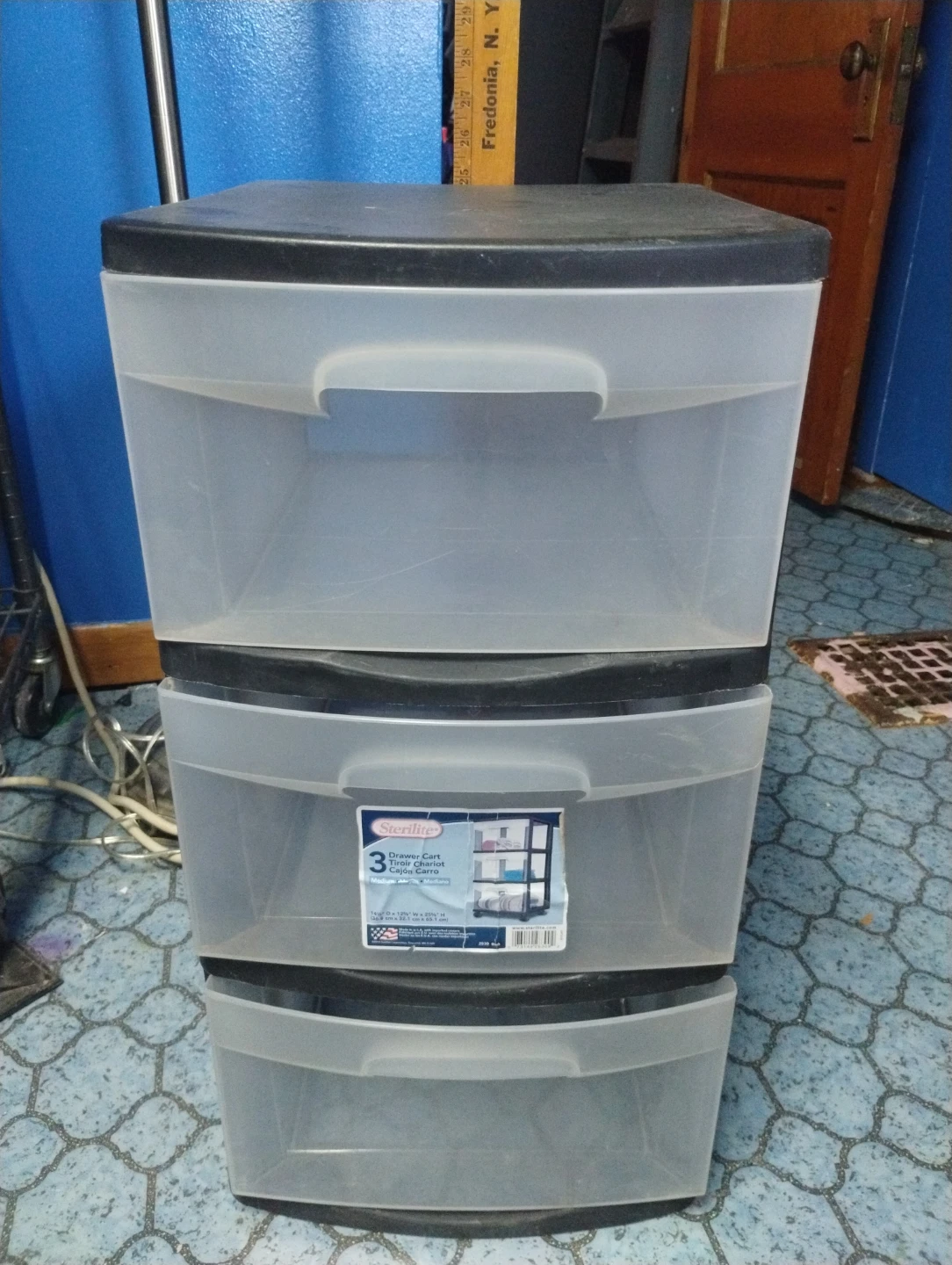 Sterilite 3 Drawer Wide Cart