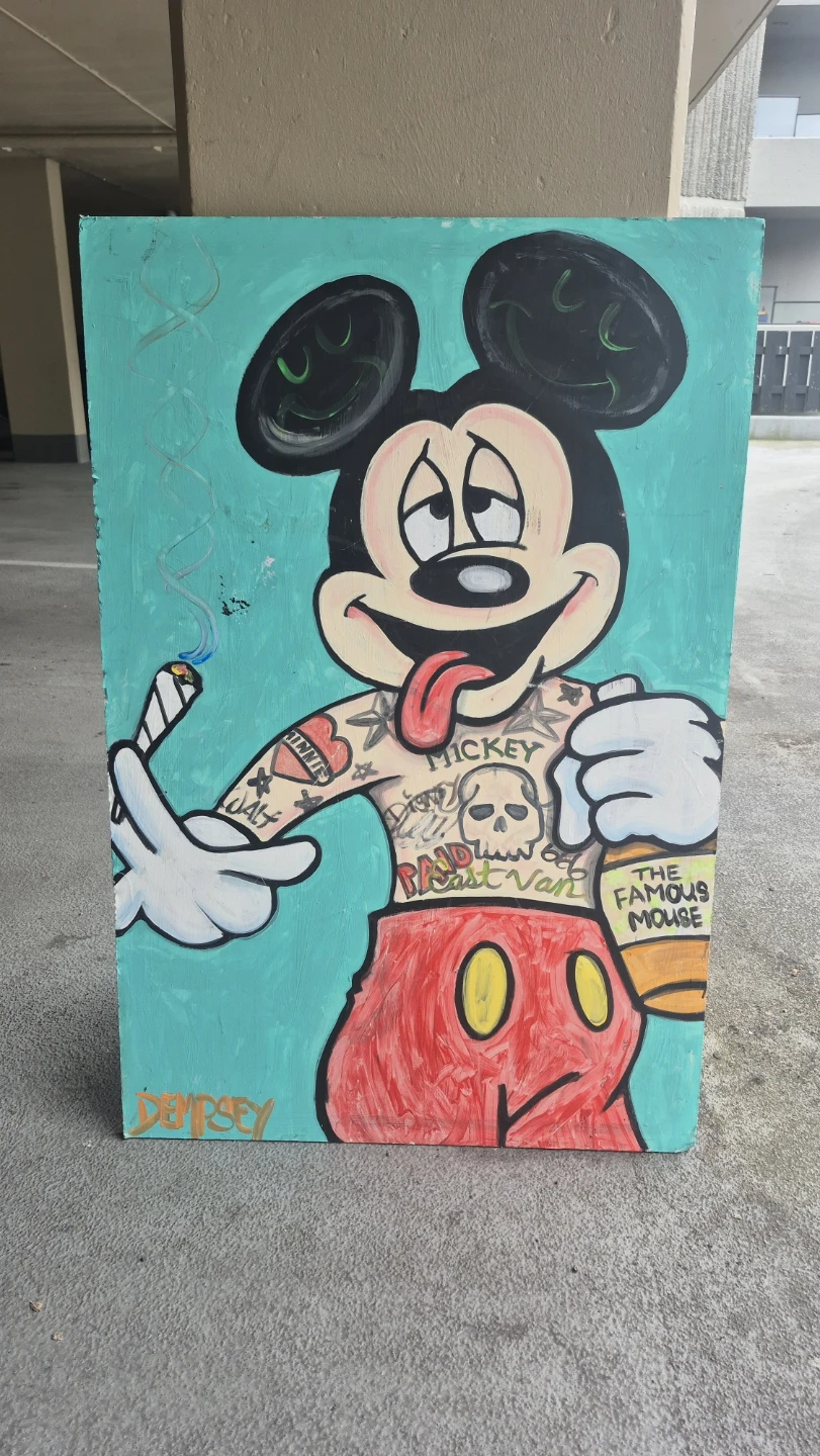 Custom Tattooed Mickey Mouse Painting
