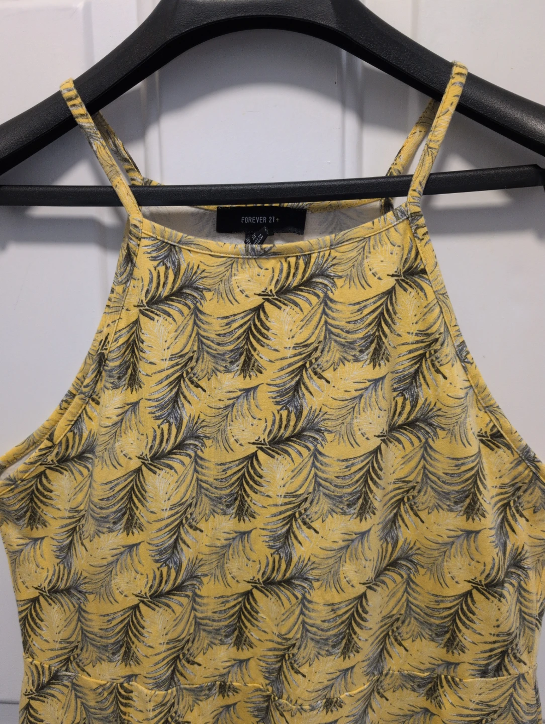 Forever 21+ Yellow Leaf Print Halter Dress - Size 1X - photo 3