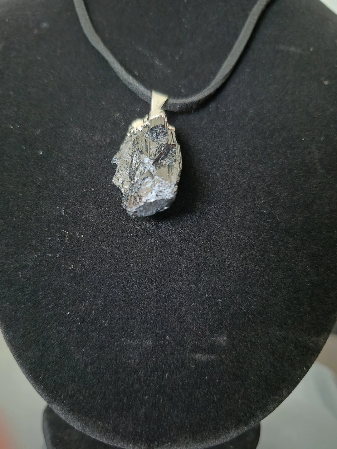 Black Tourmaline Raw Crystal Pendant Necklace - photo 2