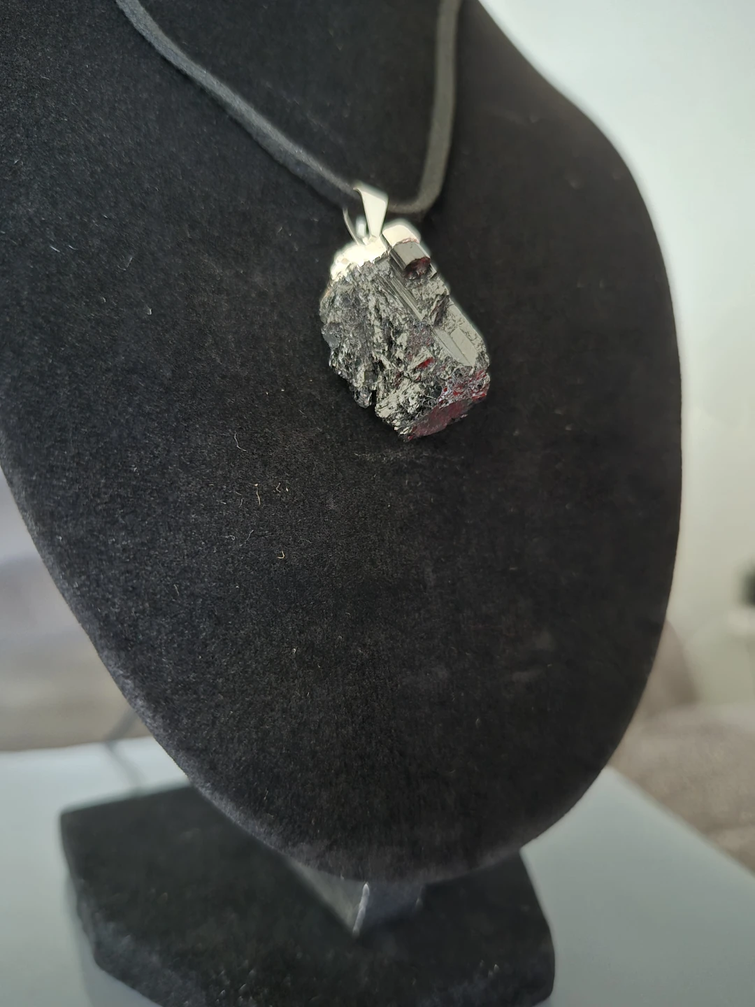 Black Tourmaline Raw Crystal Pendant Necklace - photo 3