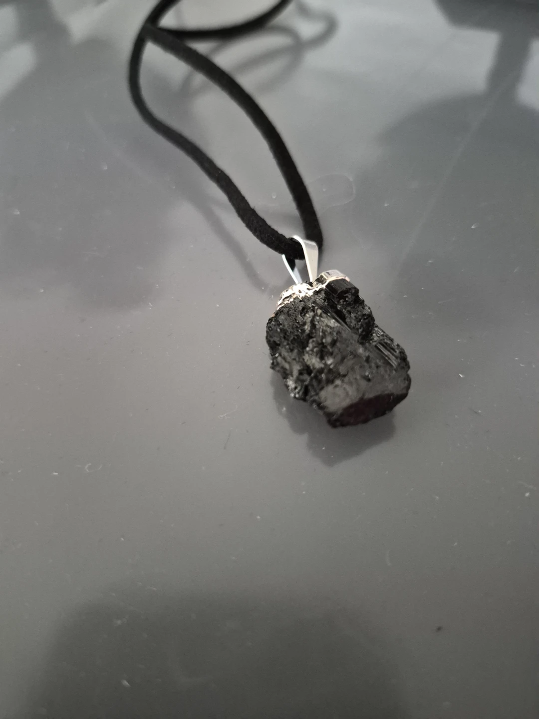 Black Tourmaline Raw Crystal Pendant Necklace - photo 4