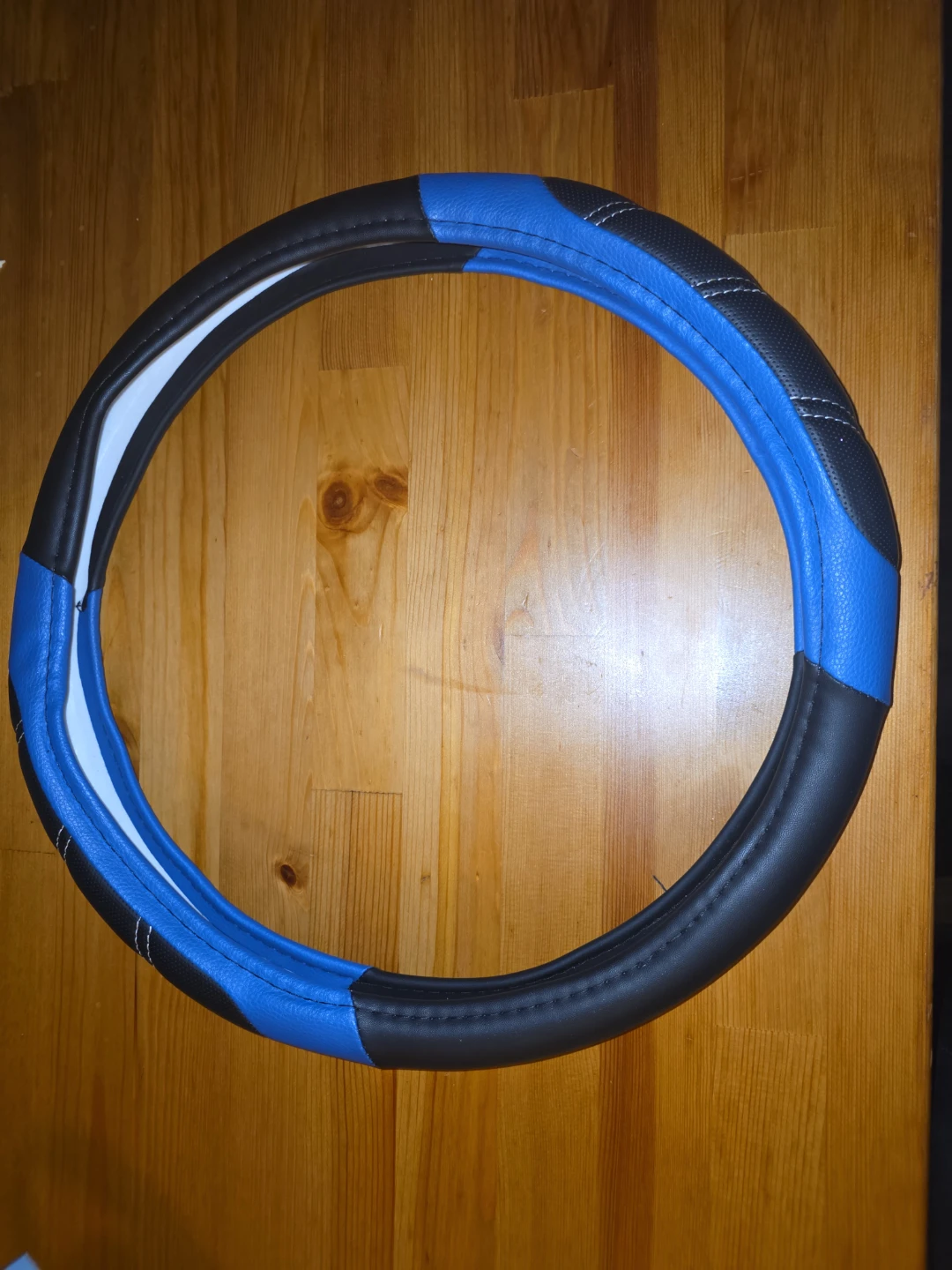 Blue and Black Steering Wheel Cover - photo 3