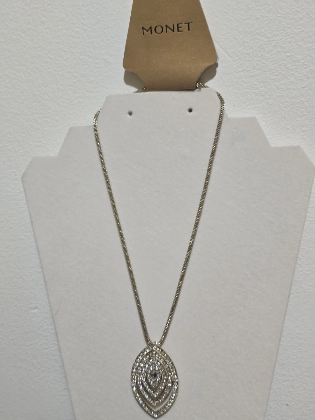 Monet Rhinestone Pendant Necklace