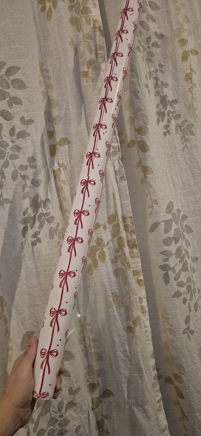 Wrapping Paper with Red Bows and Hearts