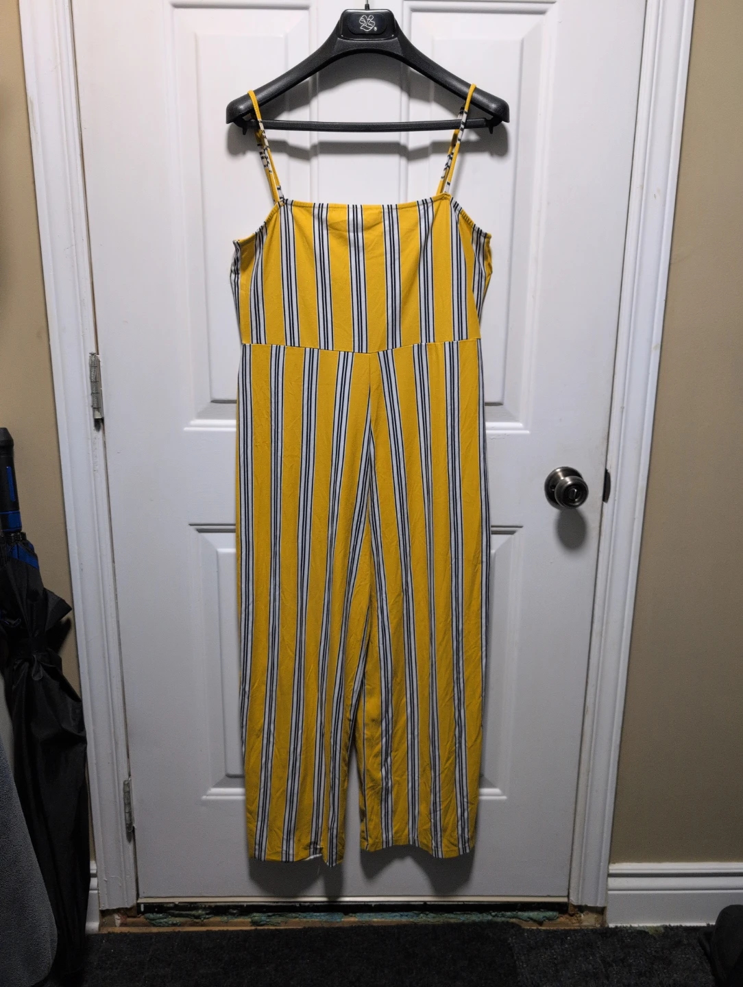 Ardene Basic Yellow Striped Jumpsuit Size L