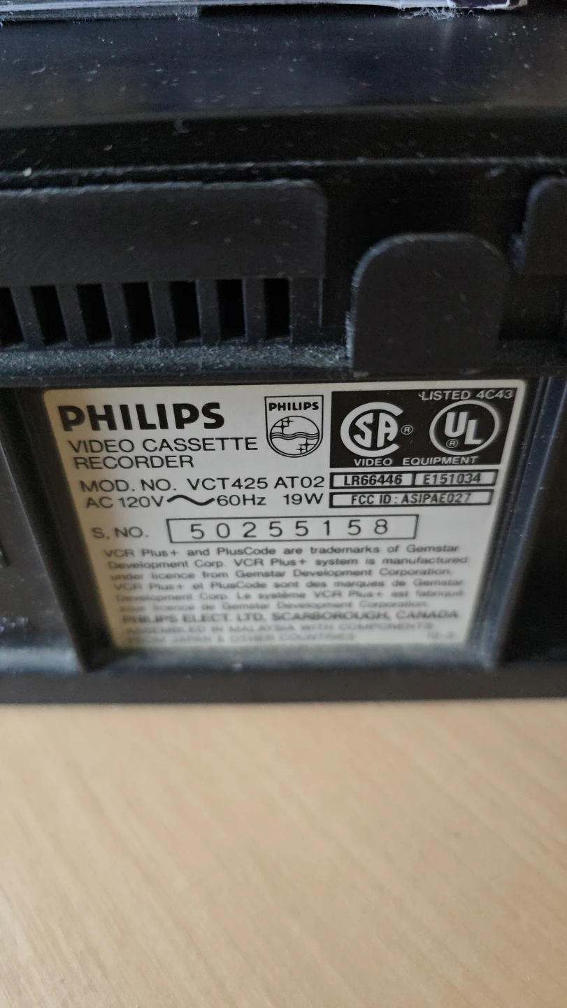 Philips VCR Plus+ Video Cassette Recorder VCT425 - photo 5