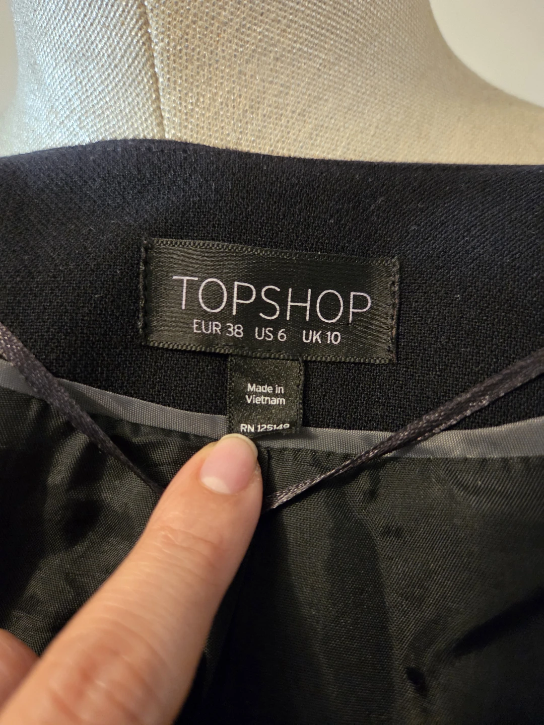 Topshop Black Blazer Jacket Size 6 - photo 5