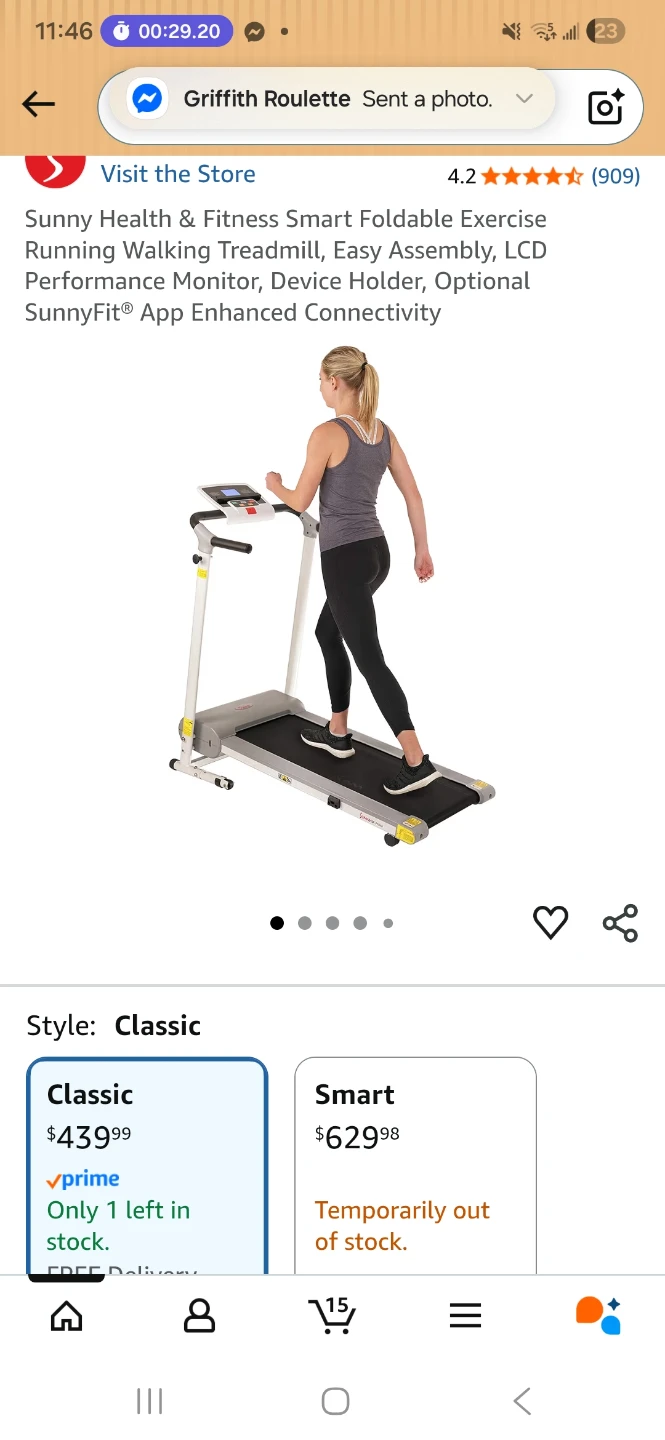 Sunny SF-T7610 Foldable Walking Treadmill