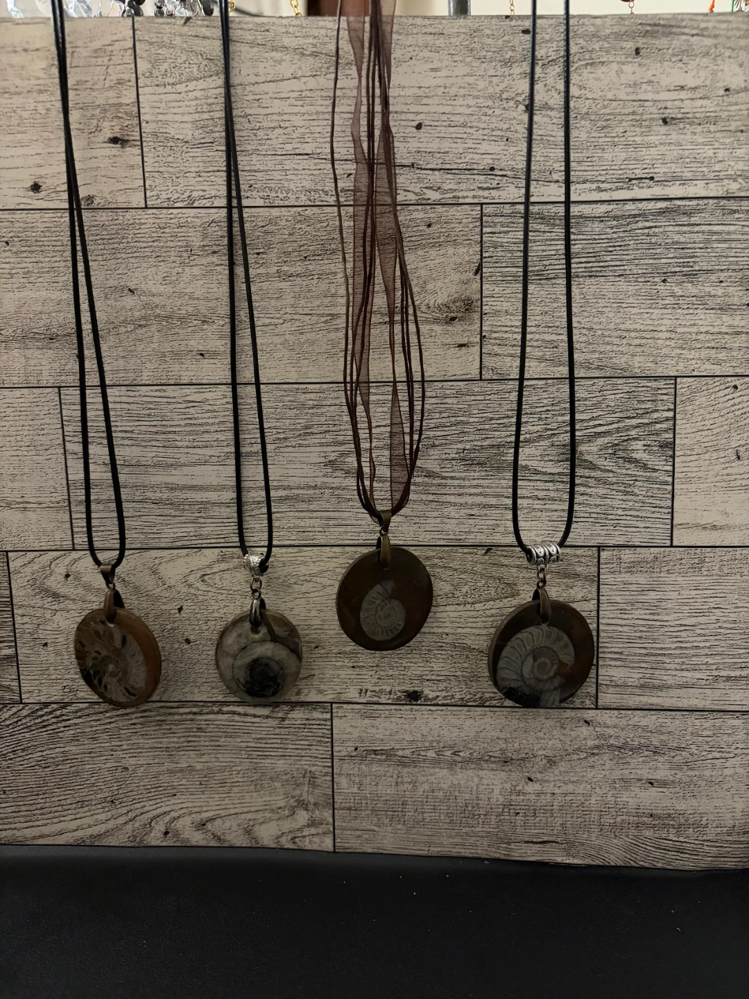 Ammonite Fossil Pendant Necklaces