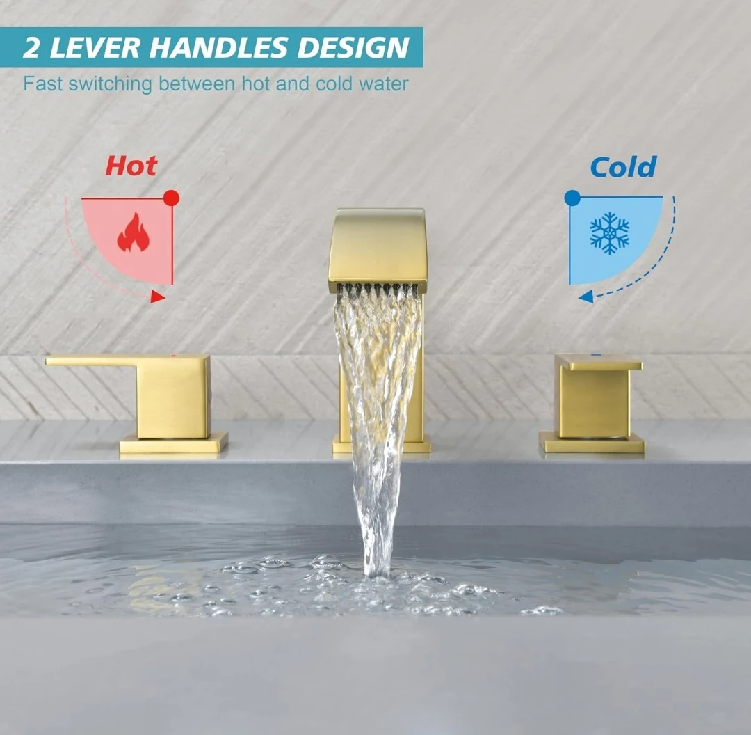 Qisheng Matte Gold Bathroom Faucet with Pop Up Drain - photo 2