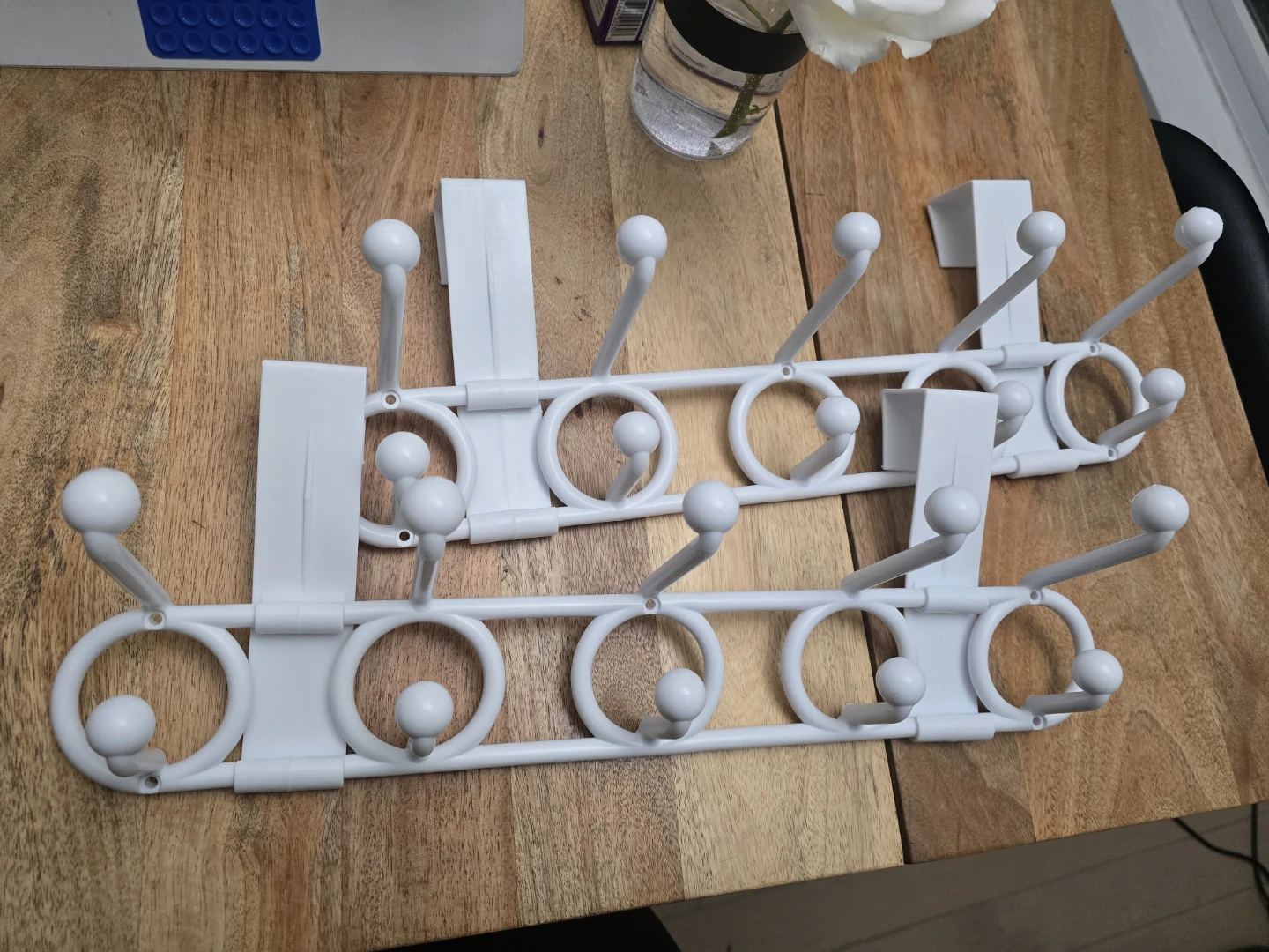 White Over-the-Door Hook Rack (Set of 2)
