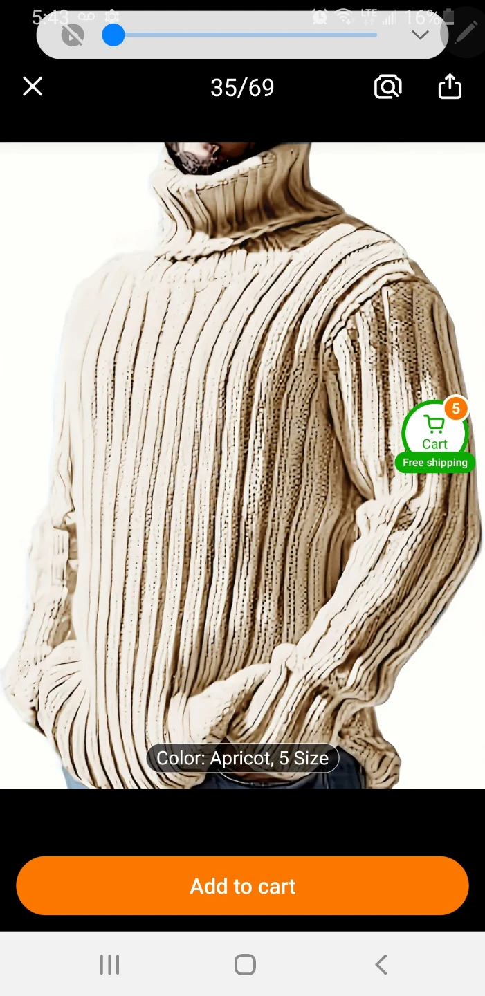 Hand knit made to measure mem's sweater