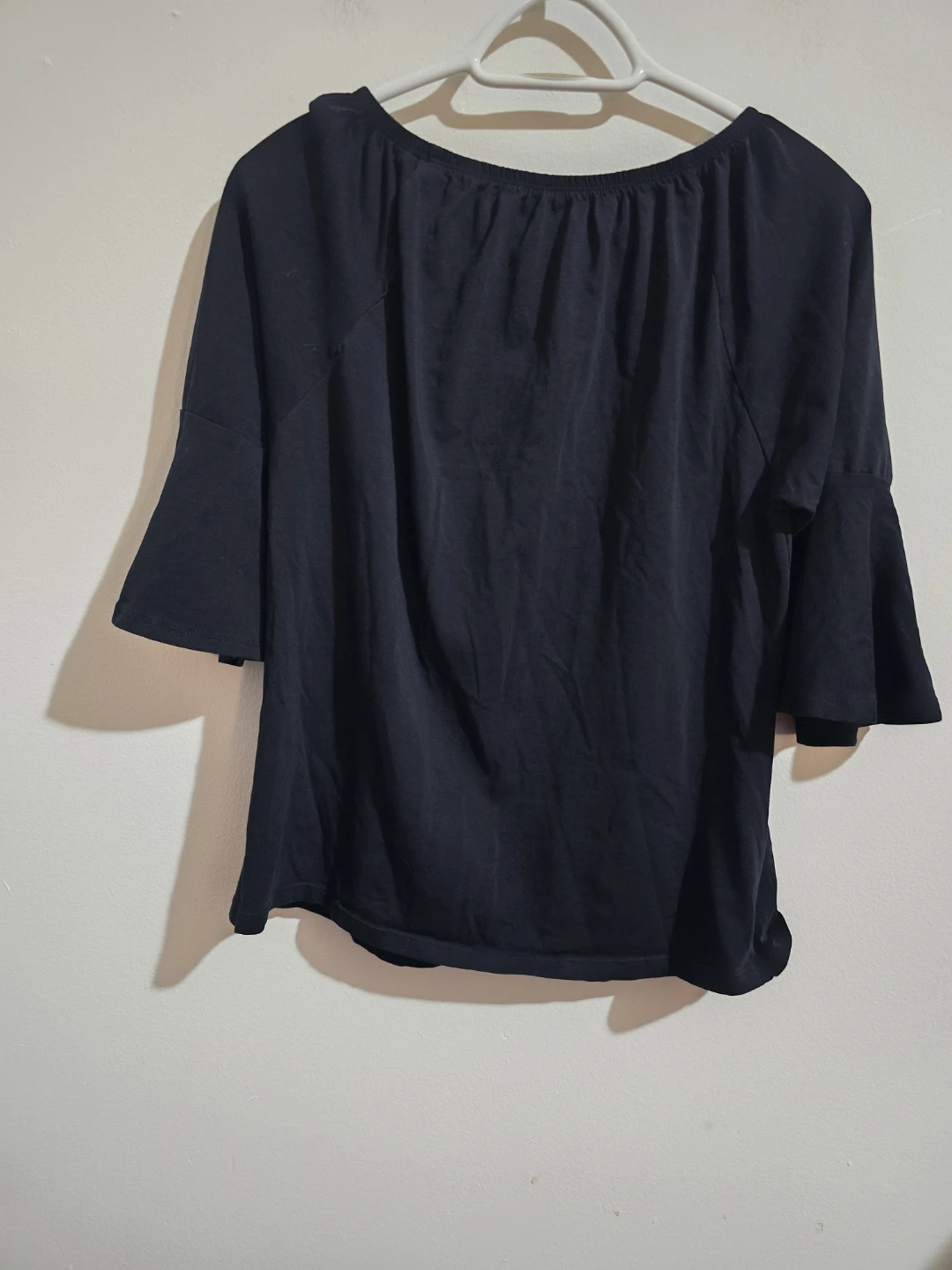 WORKSHOP REPUBLIC CLOTHING Black Bell Sleeve Top Size L - photo 2